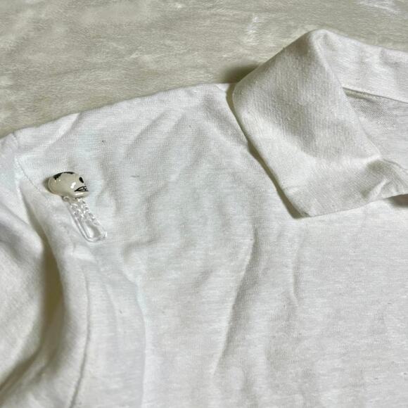 NWT Porter & Ash Linen Blend Polo Men's L White Classic Preppy Summer Staple - Picture 8 of 9